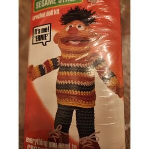 Vogart Crafts Sesame Street Crochet Doll Kit Ernie 9105 Vintage New 1978 ERNIE